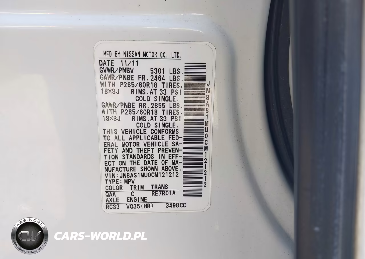 2012 Infiniti Fx35 VIN:JN8AS1MU0CM121212 - 9