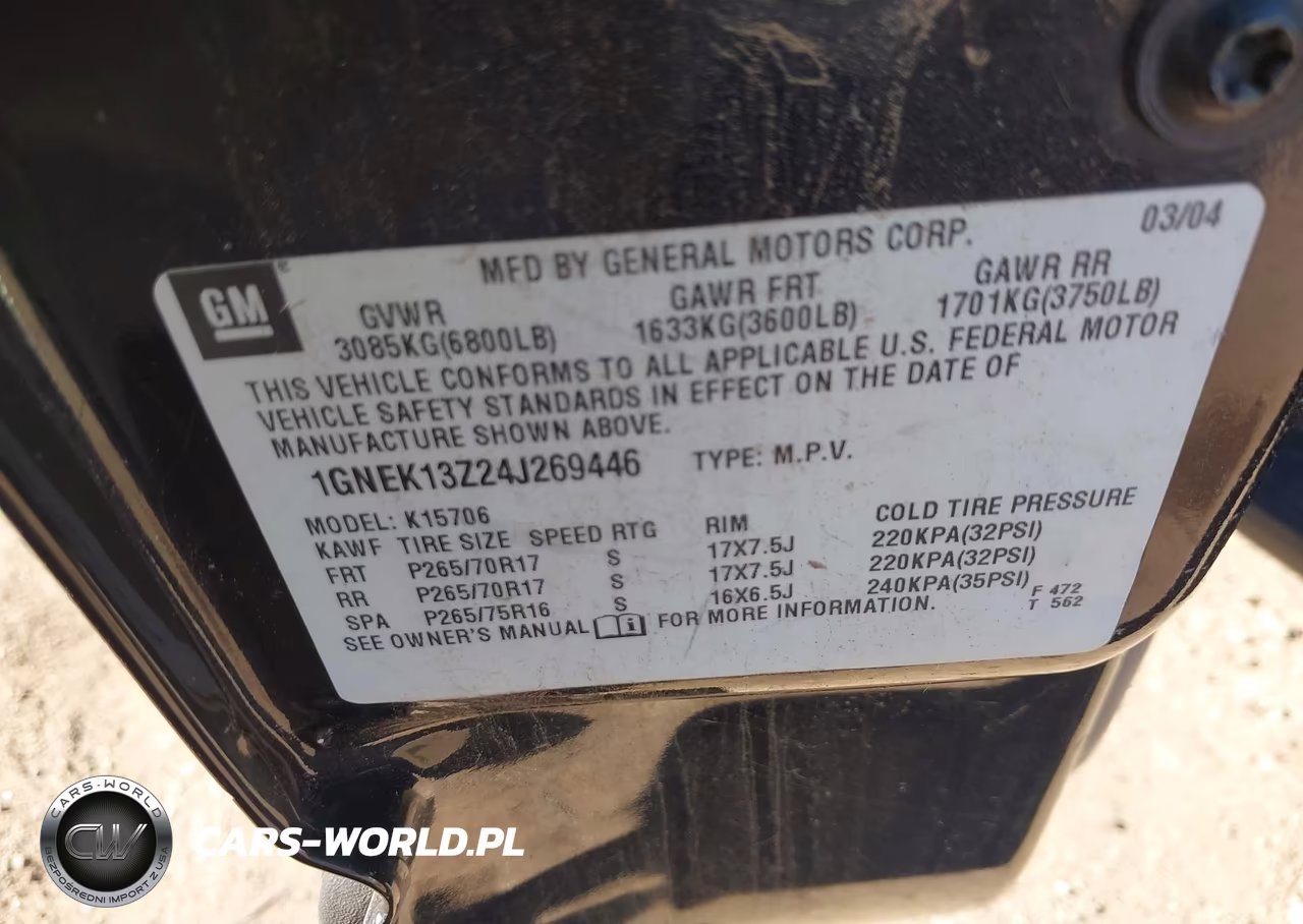 2004 Chevrolet Tahoe Ls VIN:1GNEK13Z24J269446 - 9