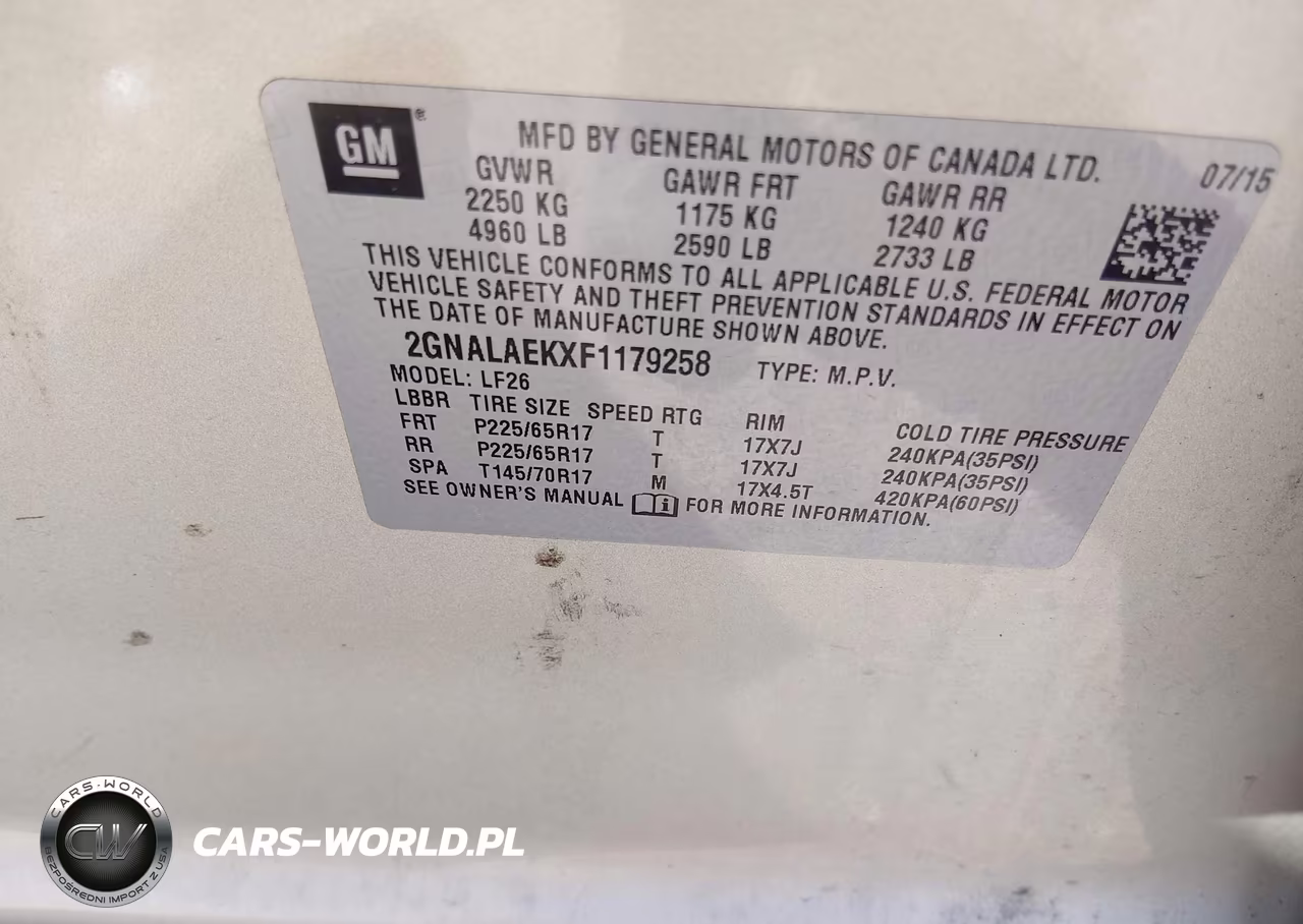 2015 Chevrolet Equinox Ls VIN:2GNALAEKXF1179258 - 9