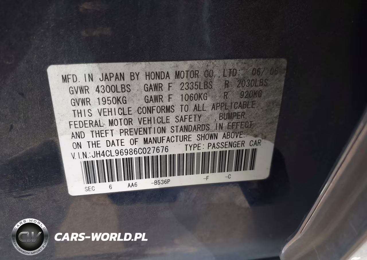 2006 Acura Tsx VIN:JH4CL96986C027676 - 9
