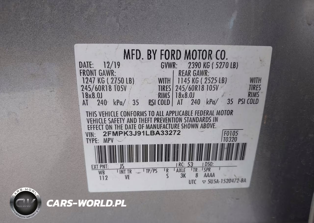 2020 Ford Edge Sel VIN:2FMPK3J91LBA33272 - 9