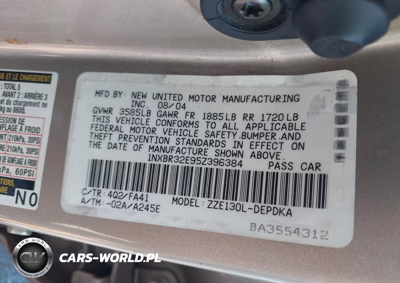 2005 Toyota Corolla Ce VIN:1NXBR32E95Z396384 - 9