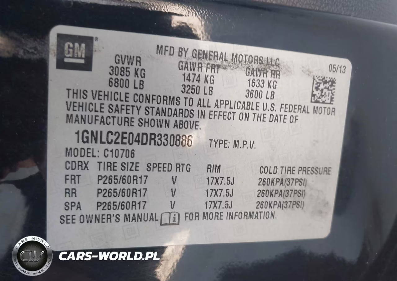 2013 Chevrolet Tahoe Commercial Fleet VIN:1GNLC2E04DR330886 - 9