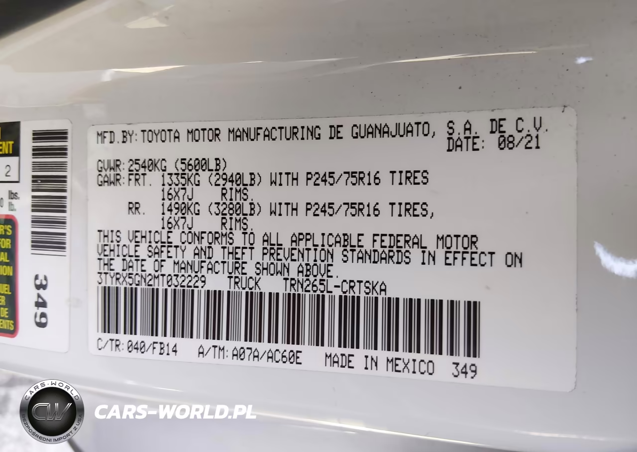 2021 Toyota Tacoma Access Cab VIN:3TYRX5GN2MT032229 - 9