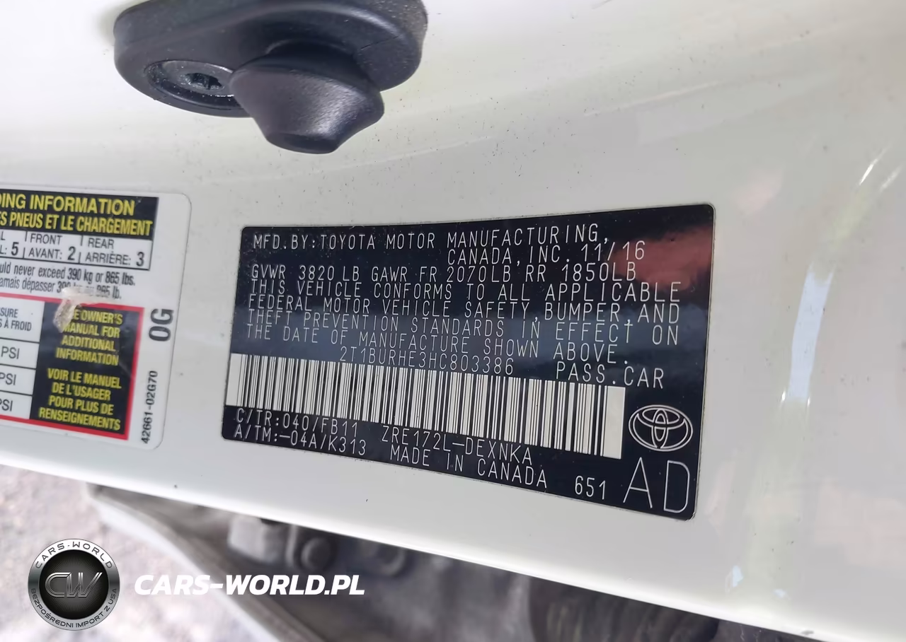 2017 Toyota Corolla Le VIN:2T1BURHE3HC803386 - 9