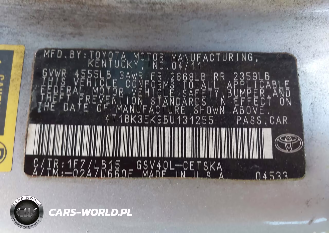 2011 Toyota Camry Se V6 VIN:4T1BK3EK9BU131255 - 9