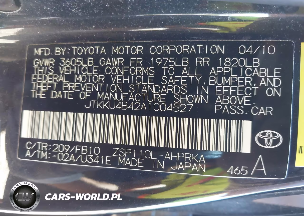 2010 Scion Xd VIN:JTKKU4B42A1004527 - 9