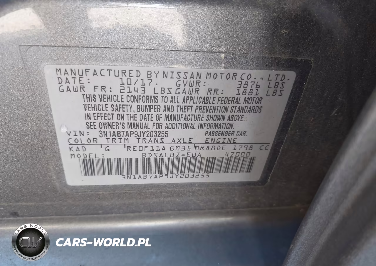 2018 Nissan Sentra S VIN:3N1AB7AP9JY203255 - 9