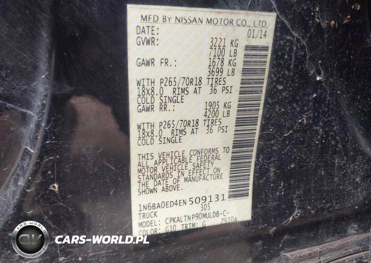 2014 Nissan Titan Sv VIN:1N6BA0ED4EN509131 - 9
