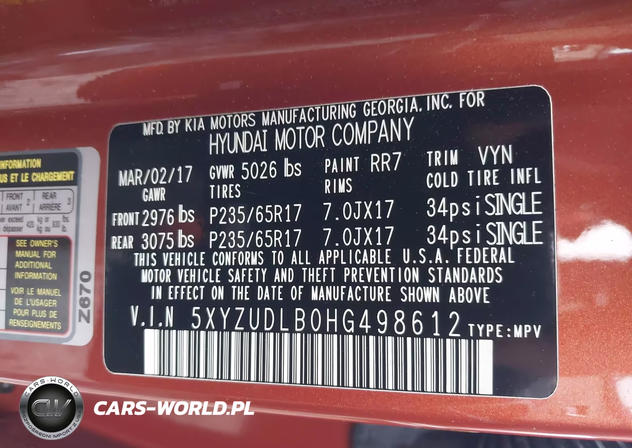 2017 Hyundai Santa Fe Sport 2.4L VIN:5XYZUDLB0HG498612 - 9
