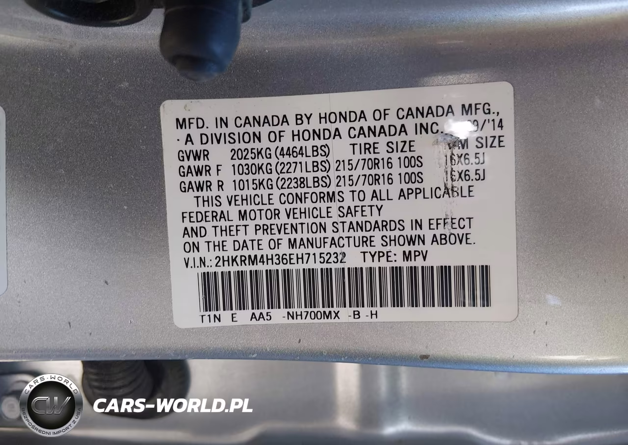 2014 Honda Cr-V Lx VIN:2HKRM4H36EH715232 - 9