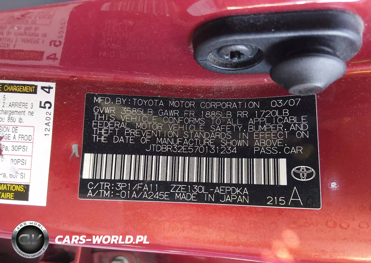 2007 Toyota Corolla Ce VIN:JTDBR32E570131234 - 9