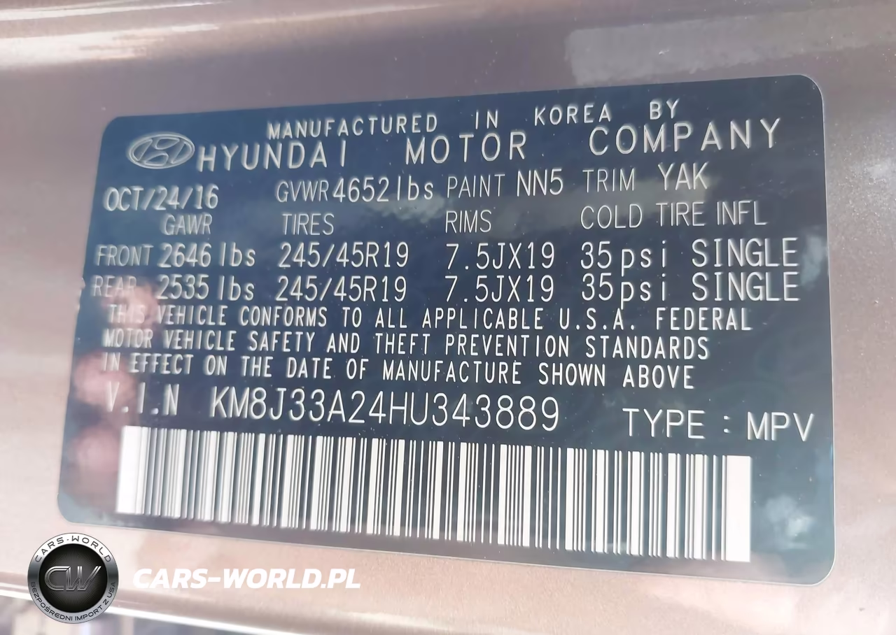 2017 Hyundai Tucson Limited VIN:KM8J33A24HU343889 - 9