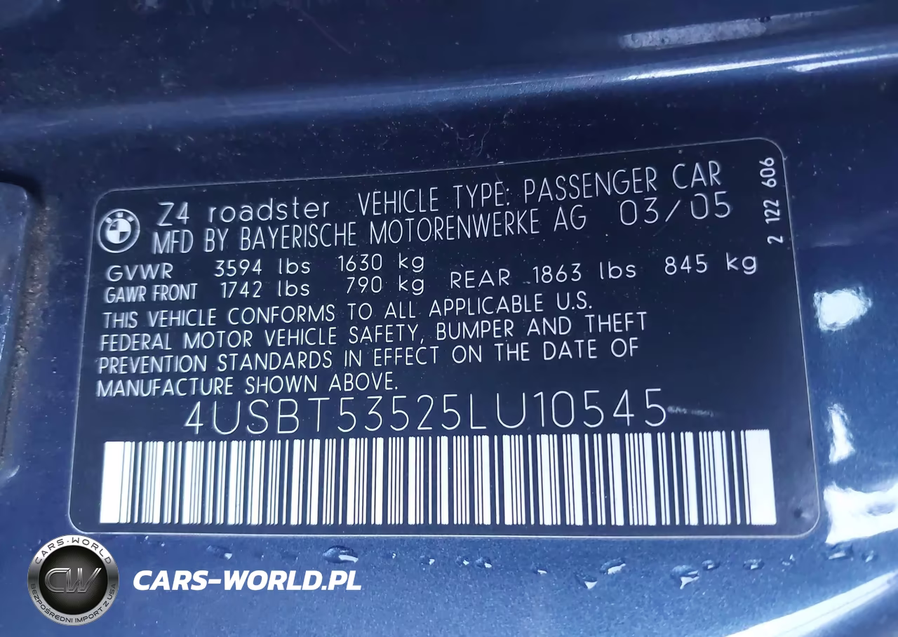 2005 BMW Z4 3.0I VIN:4USBT53525LU10545 - 9