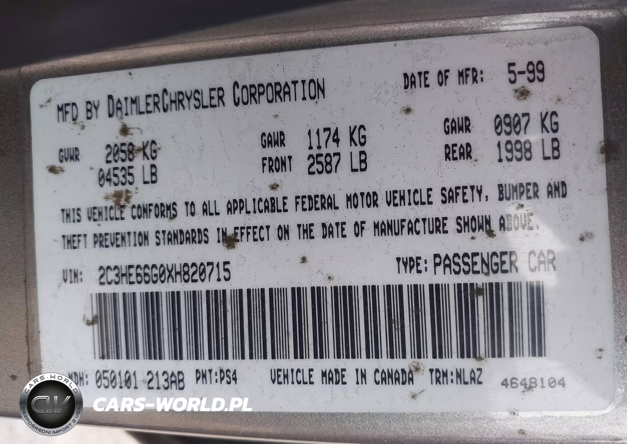 1999 Chrysler 300M VIN:2C3HE66G0XH820715 - 9