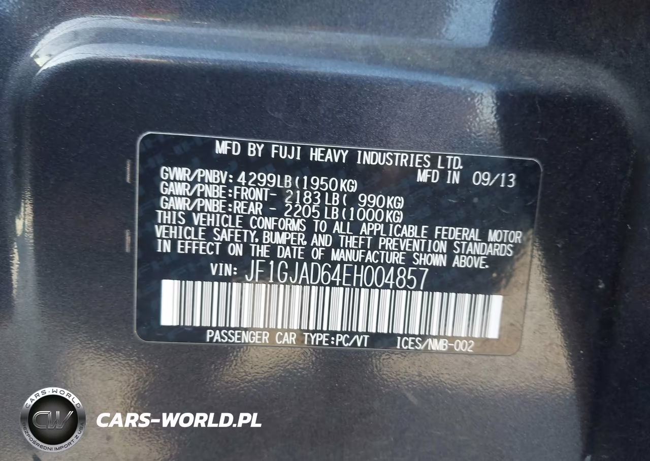 2014 Subaru Impreza 2.0I Premium VIN:JF1GJAD64EH004857 - 9