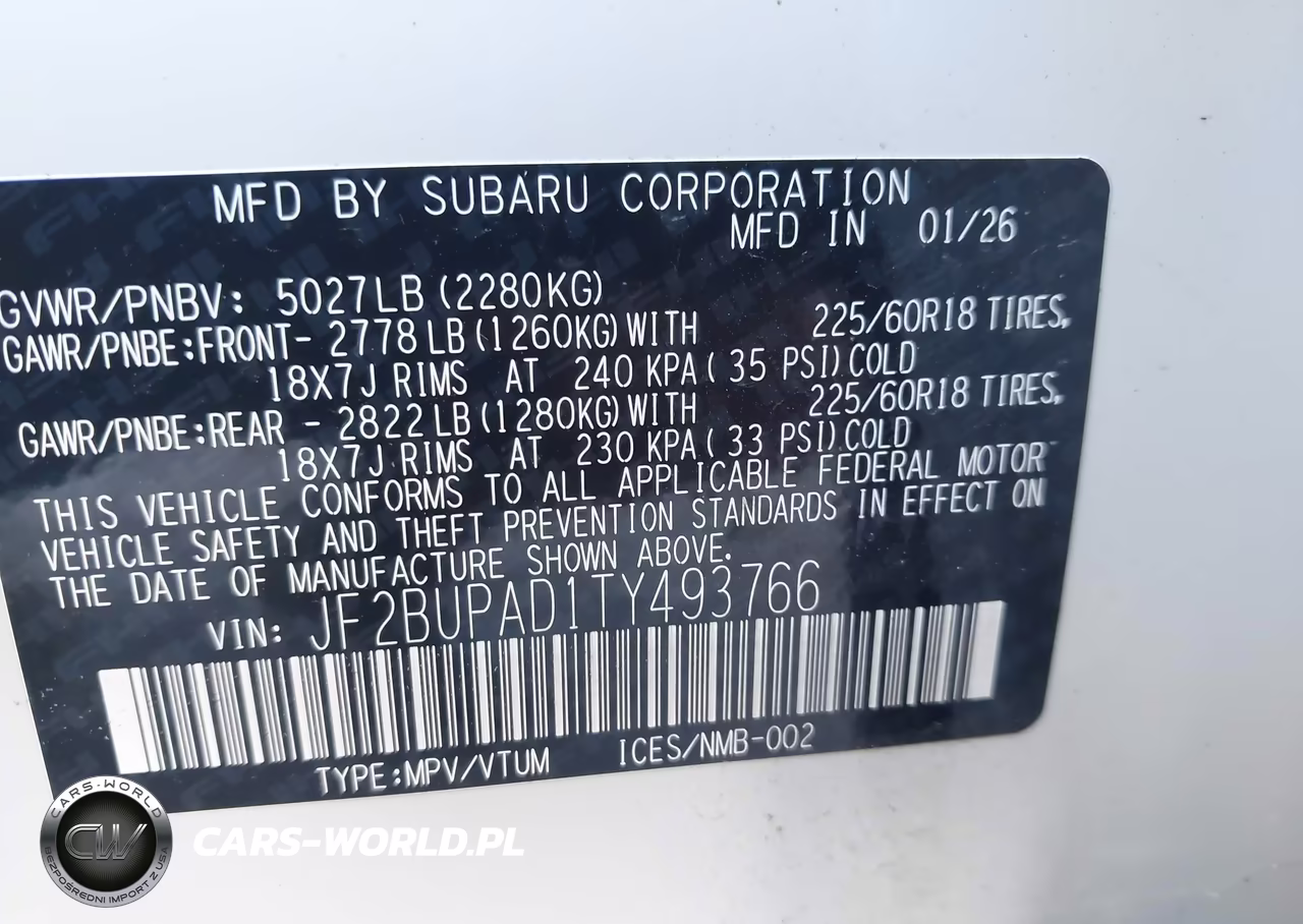 2026 Subaru Outback Premium VIN:JF2BUPAD1TY493766 - 9