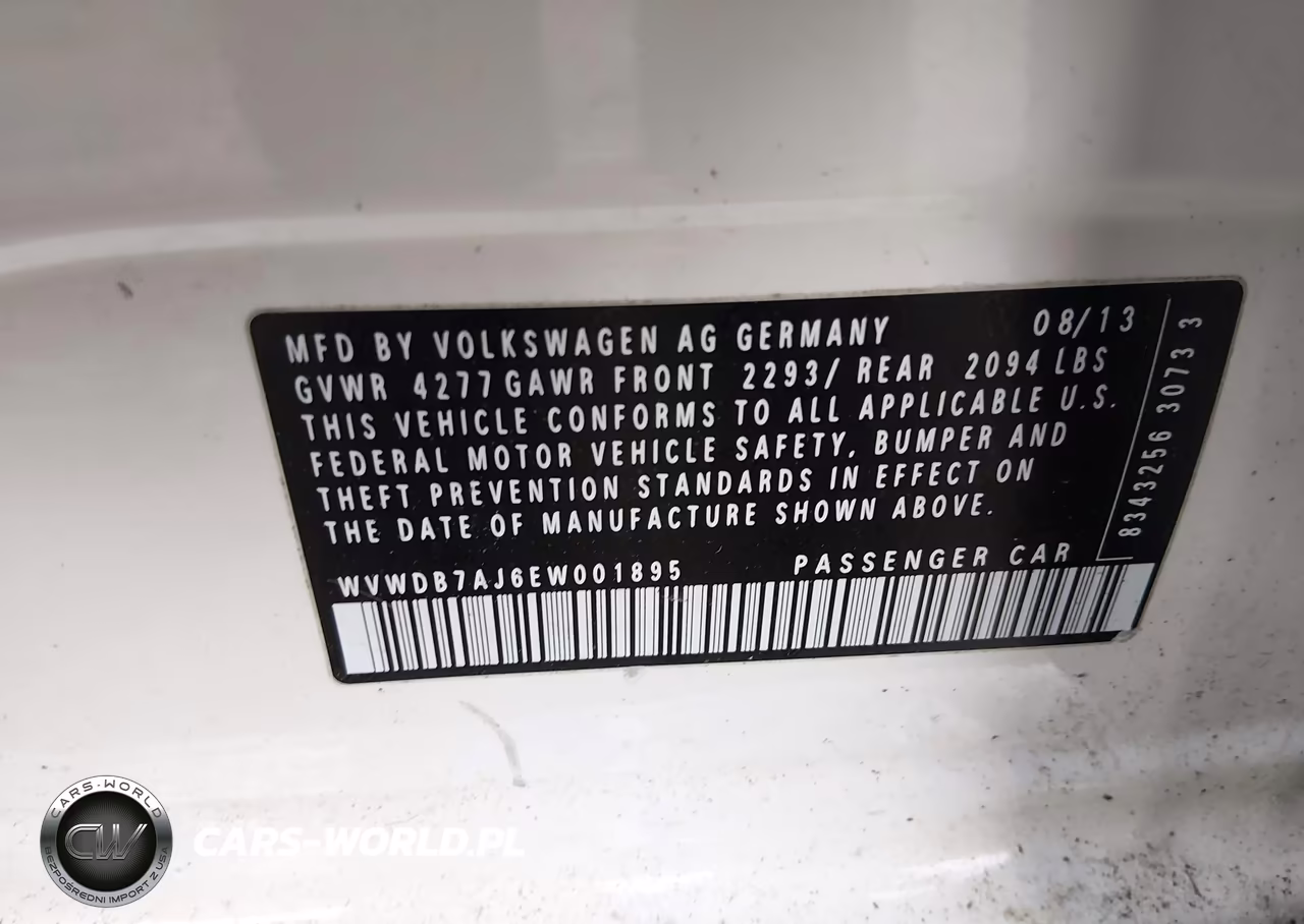 2014 Volkswagen Golf 2.5L VIN:WVWDB7AJ6EW001895 - 9