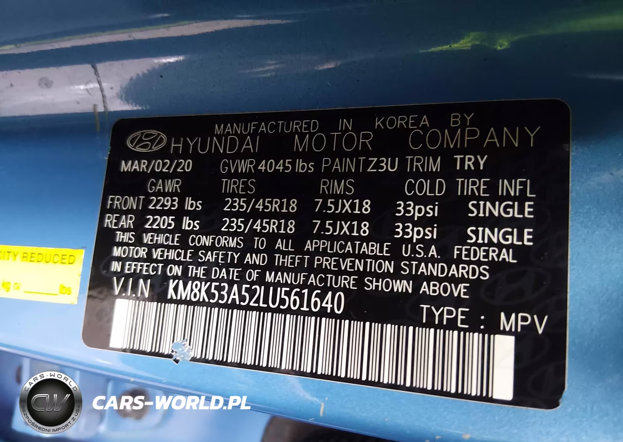 2020 Hyundai Kona Ultimate VIN:KM8K53A52LU561640 - 9