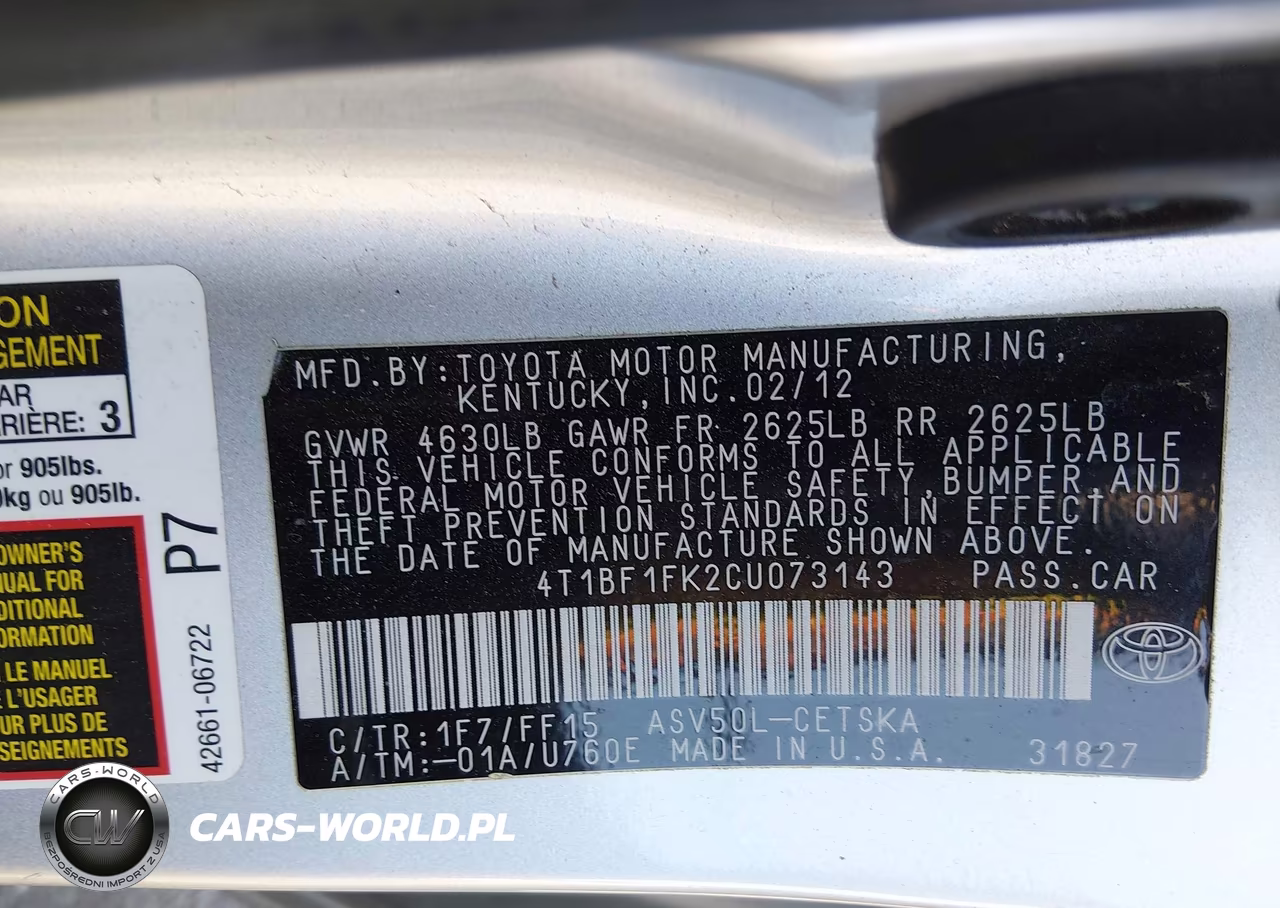 2012 Toyota Camry Se VIN:4T1BF1FK2CU073143 - 9
