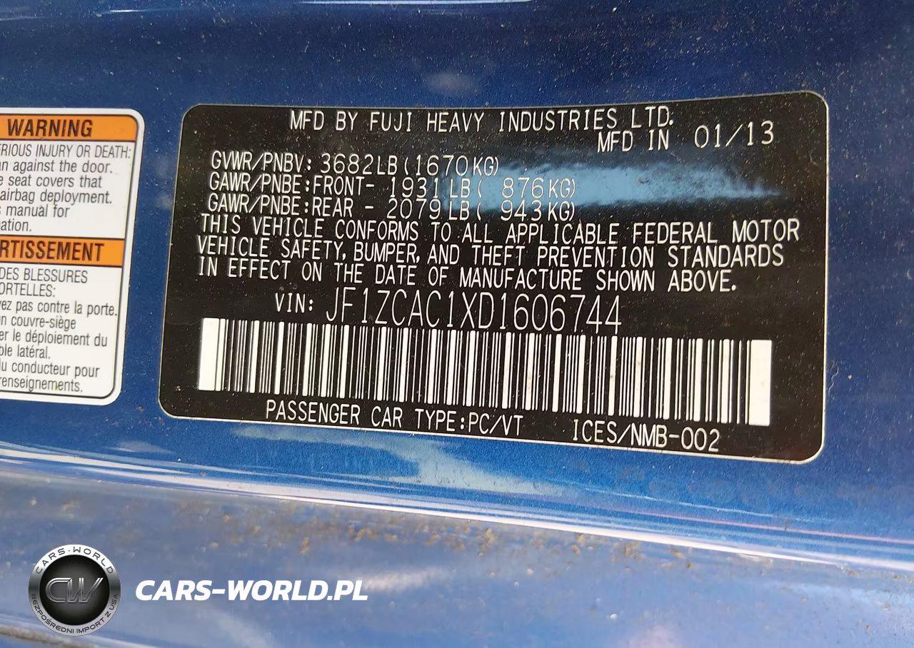 2013 Subaru Brz Limited VIN:JF1ZCAC1XD1606744 - 9
