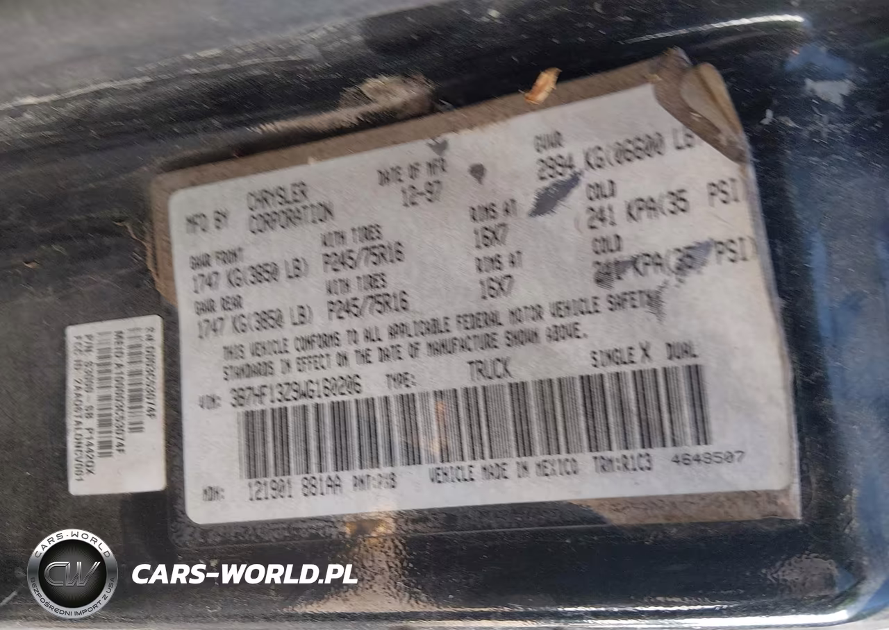 1998 Dodge Ram 1500 St VIN:3B7HF13Z9WG160206 - 9