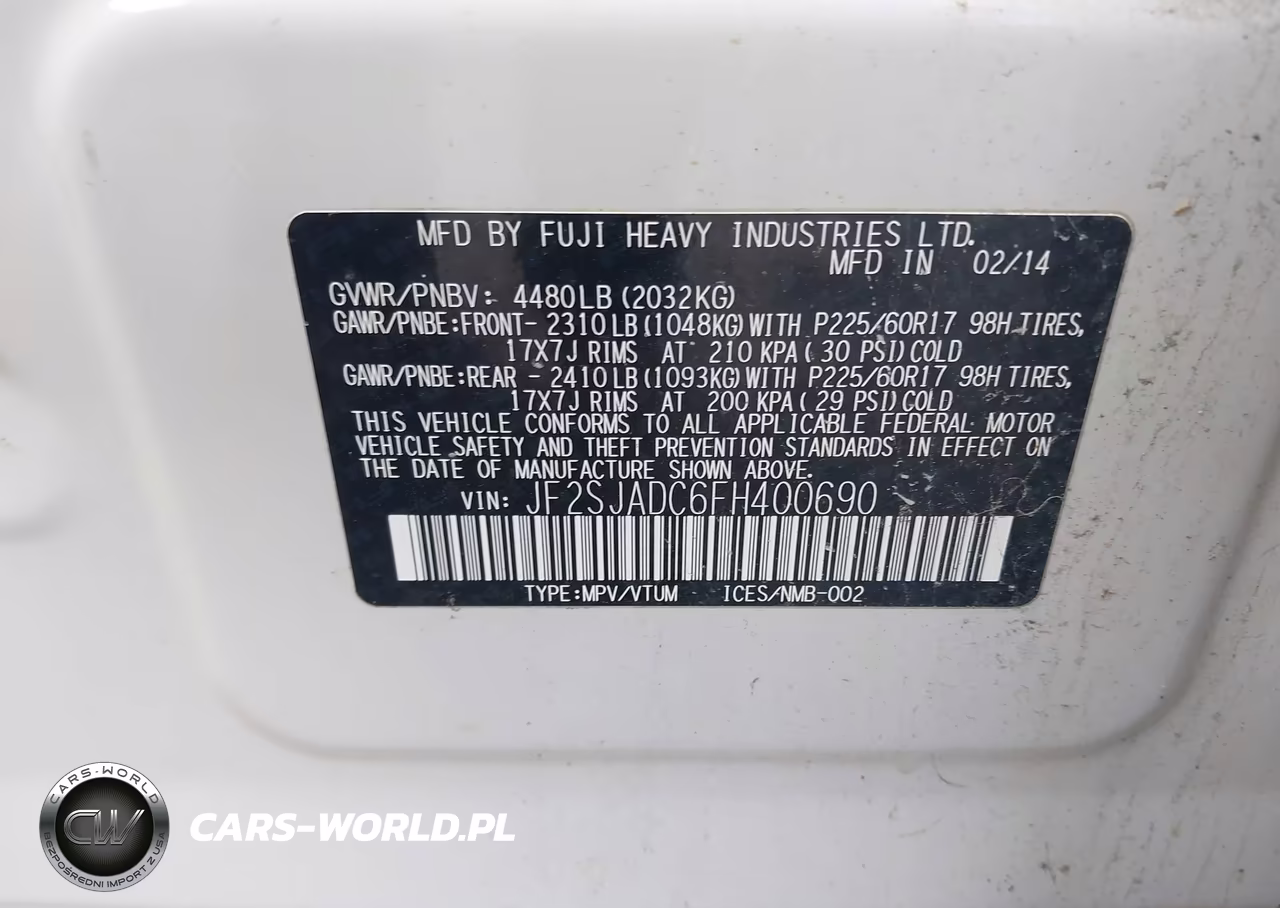 2015 Subaru Forester 2.5I Premium VIN:JF2SJADC6FH400690 - 9