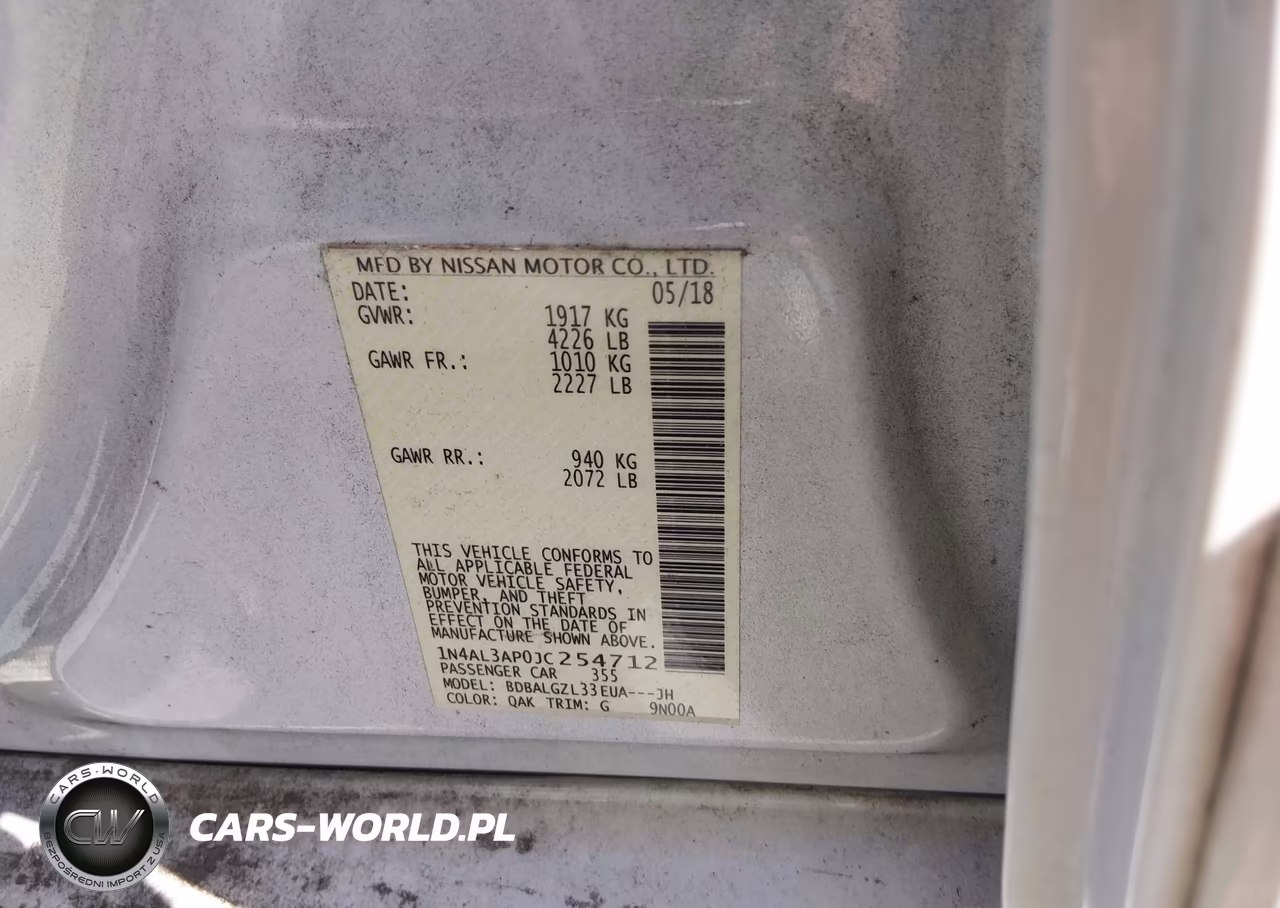 2018 Nissan Altima 2.5 S VIN:1N4AL3AP0JC254712 - 9