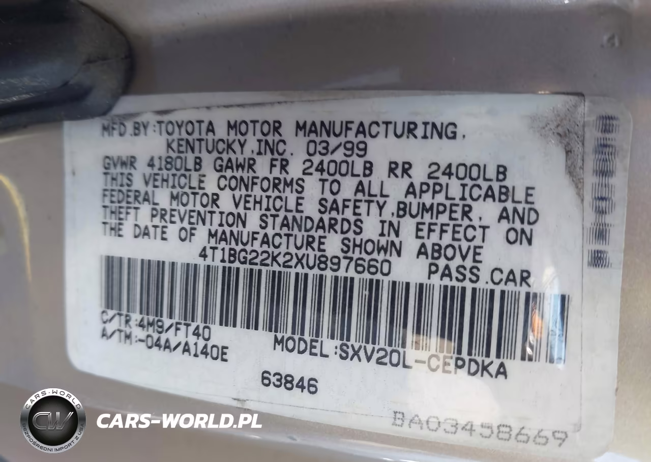 1999 Toyota Camry Ce VIN:4T1BG22K2XU897660 - 9