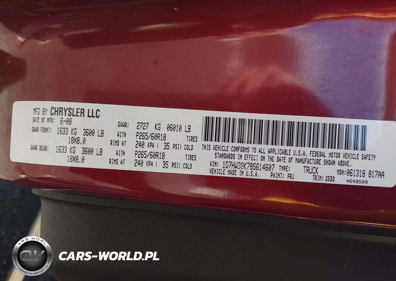 2008 Dodge Dakota Sxt-Bighorn-Lonestar VIN:1D7HW38K78S614607 - 9