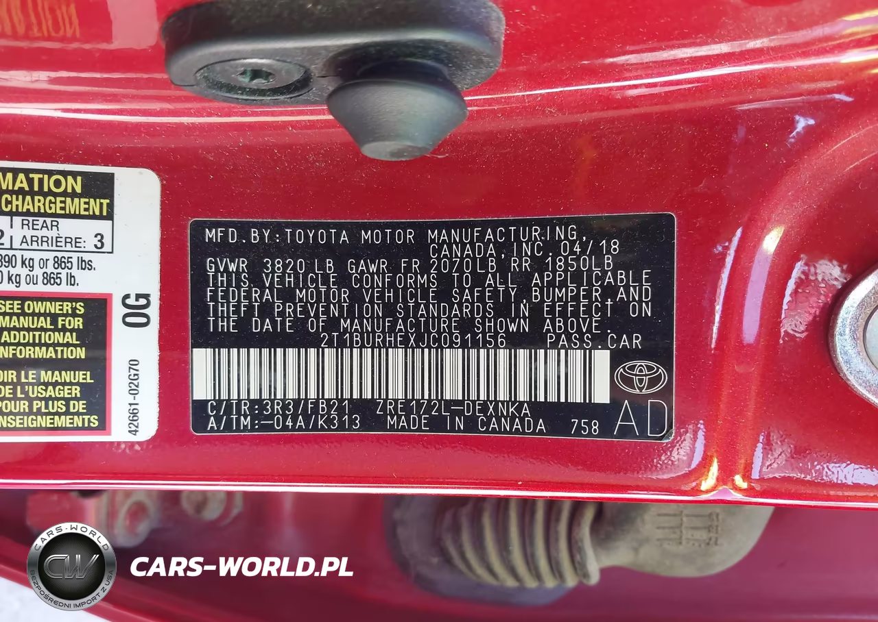2018 Toyota Corolla Le VIN:2T1BURHEXJC091156 - 9