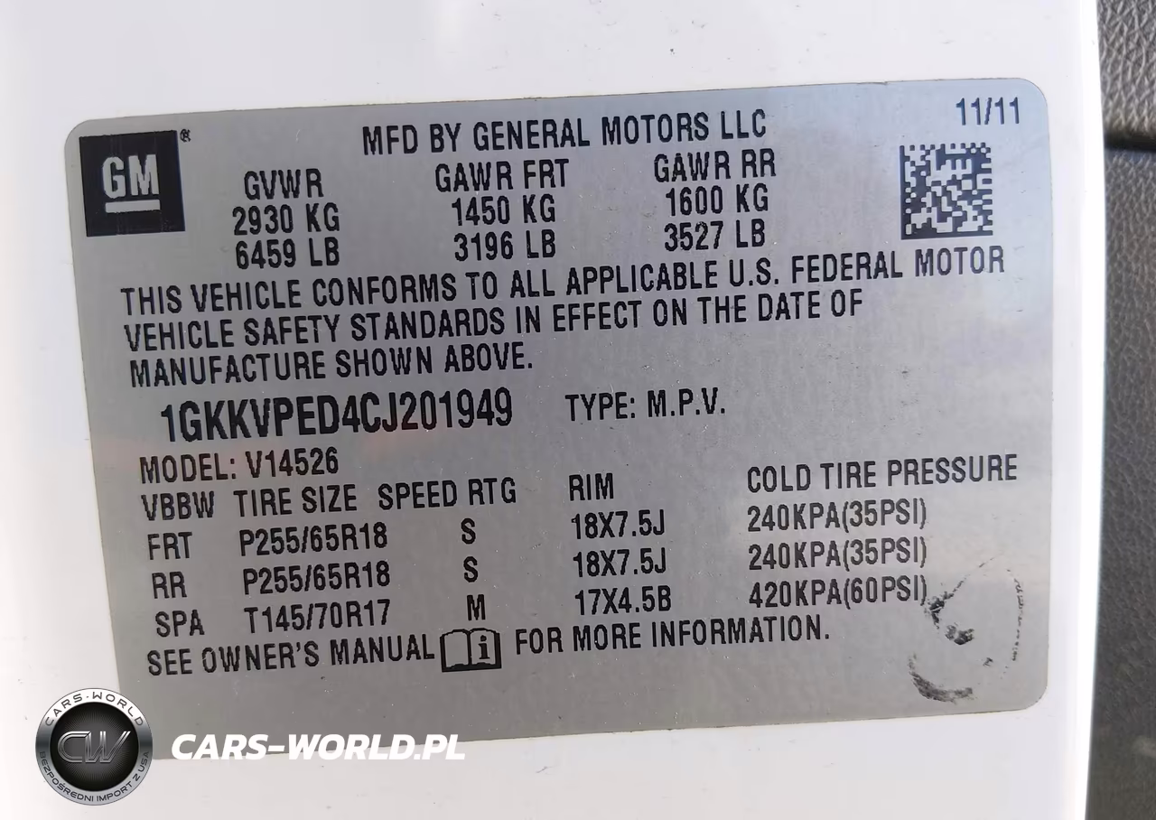 2012 GMC Acadia Sle VIN:1GKKVPED4CJ201949 - 9