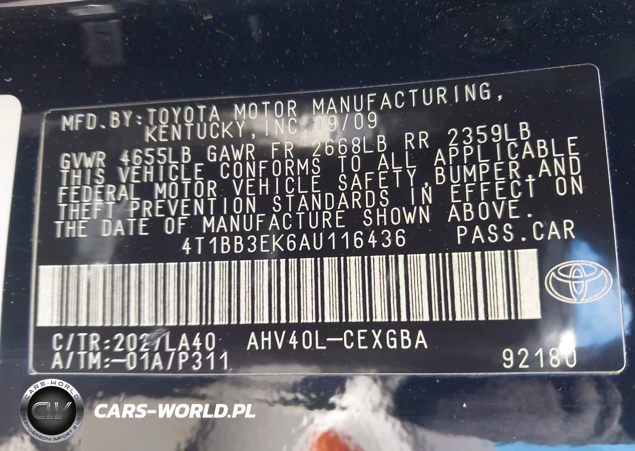 2010 Toyota Camry Hybrid VIN:4T1BB3EK6AU116436 - 9