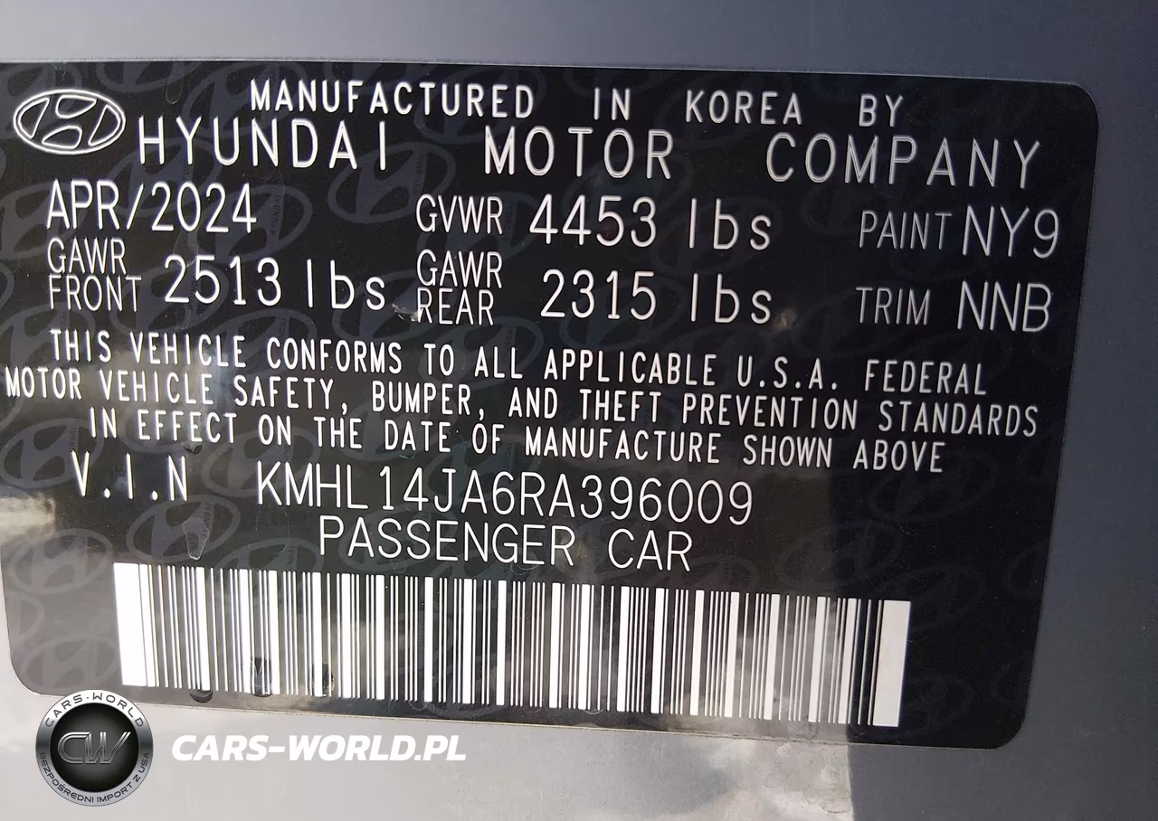 2024 Hyundai Sonata Sel VIN:KMHL14JA6RA396009 - 8