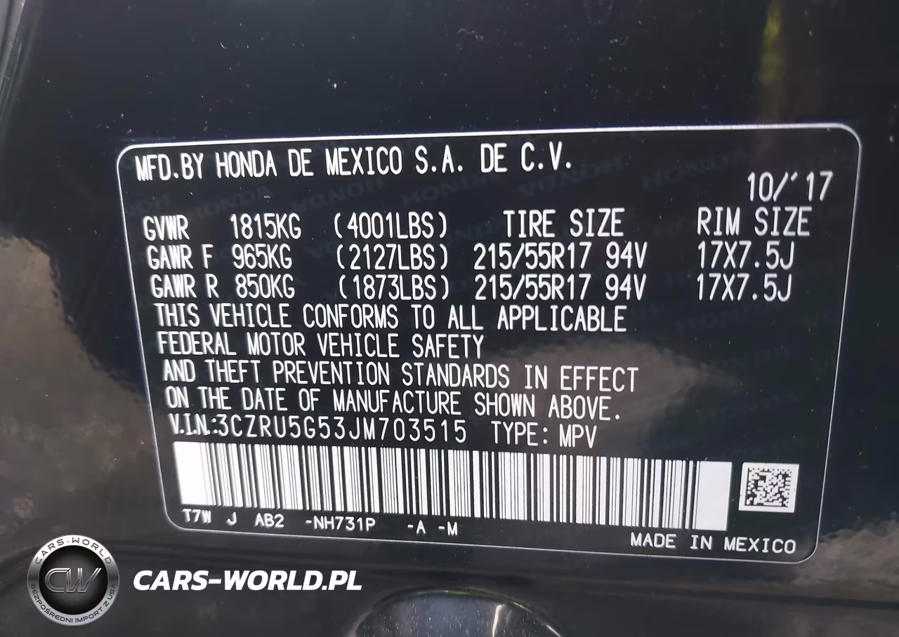 2018 Honda Hr-V Ex VIN:3CZRU5G53JM703515 - 9