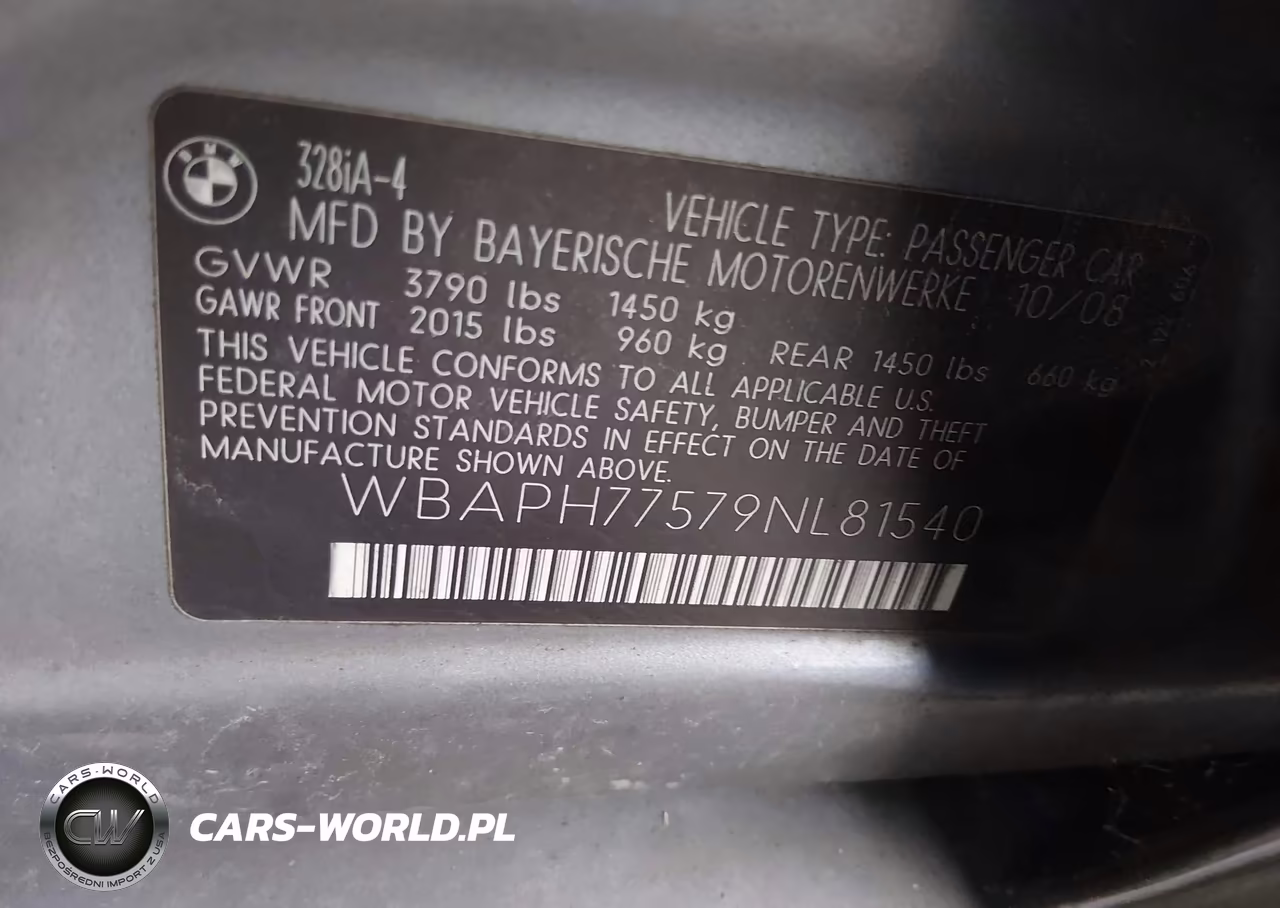 2009 BMW 328I VIN:WBAPH77579NL81540 - 9