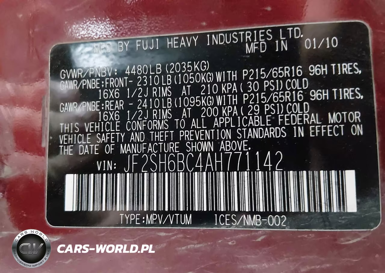 2010 Subaru Forester 2.5X VIN:JF2SH6BC4AH771142 - 9