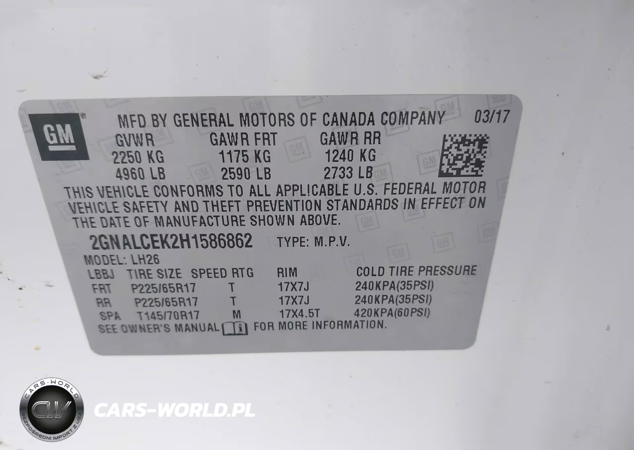 2017 Chevrolet Equinox Lt VIN:2GNALCEK2H1586862 - 9