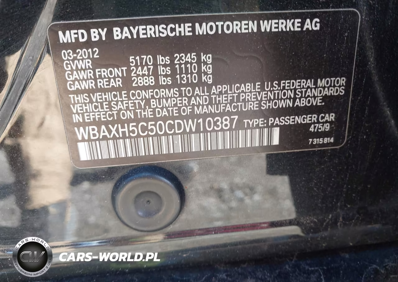 2012 BMW 528I xDrive VIN:WBAXH5C50CDW10387 - 9