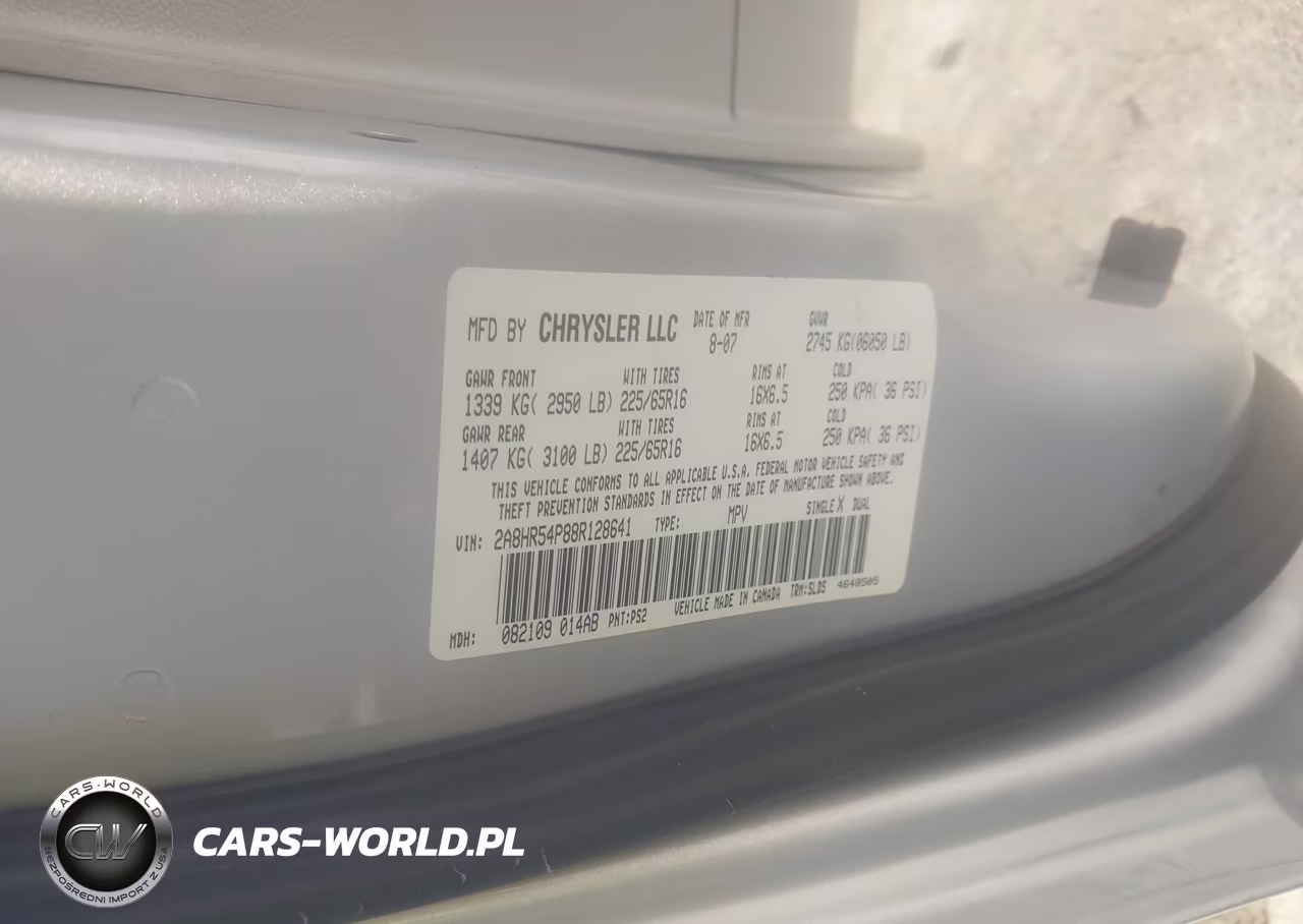 2008 Chrysler Town & Country Touring VIN:2A8HR54P88R128641 - 5