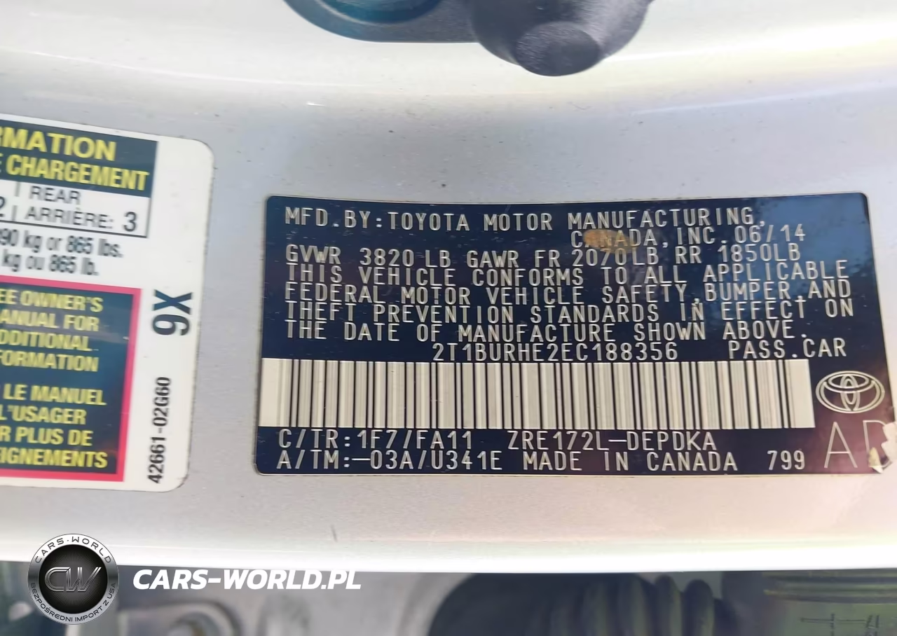 2014 Toyota Corolla L VIN:2T1BURHE2EC188356 - 9