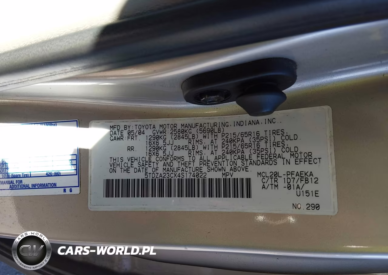 2004 Toyota Sienna Le VIN:5TDZA23CX4S174022 - 9