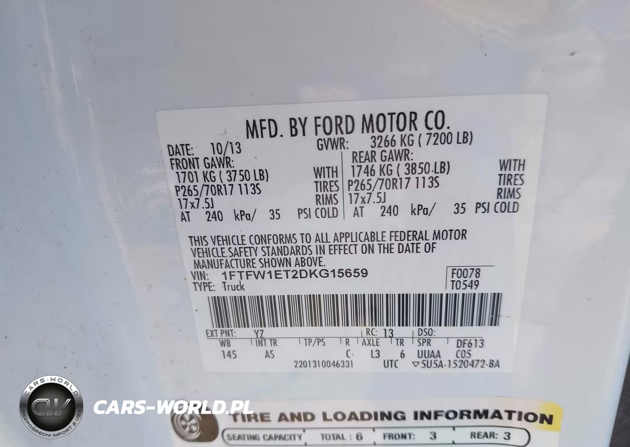 2013 Ford F-150 Xl VIN:1FTFW1ET2DKG15659 - 9