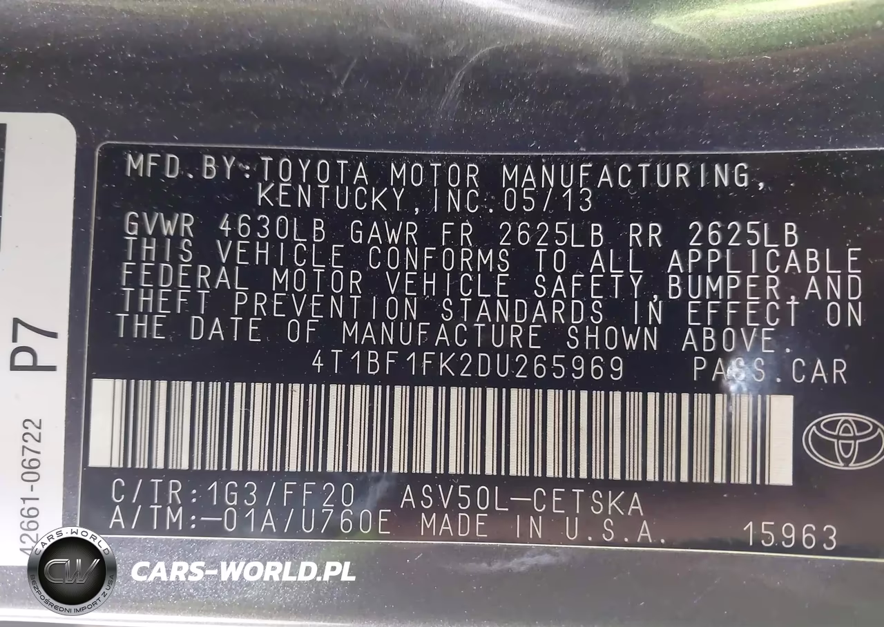 2013 Toyota Camry Se VIN:4T1BF1FK2DU265969 - 9