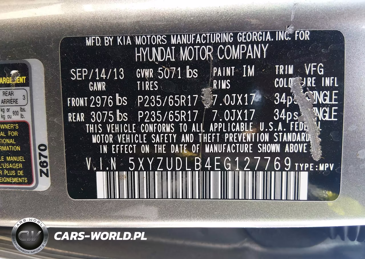 2014 Hyundai Santa Fe Sport 2.4L VIN:5XYZUDLB4EG127769 - 9