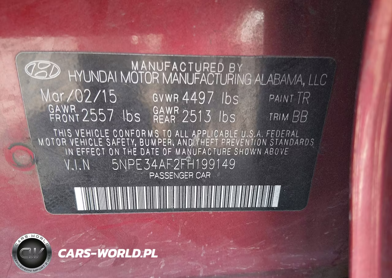 2015 Hyundai Sonata Limited VIN:5NPE34AF2FH199149 - 9