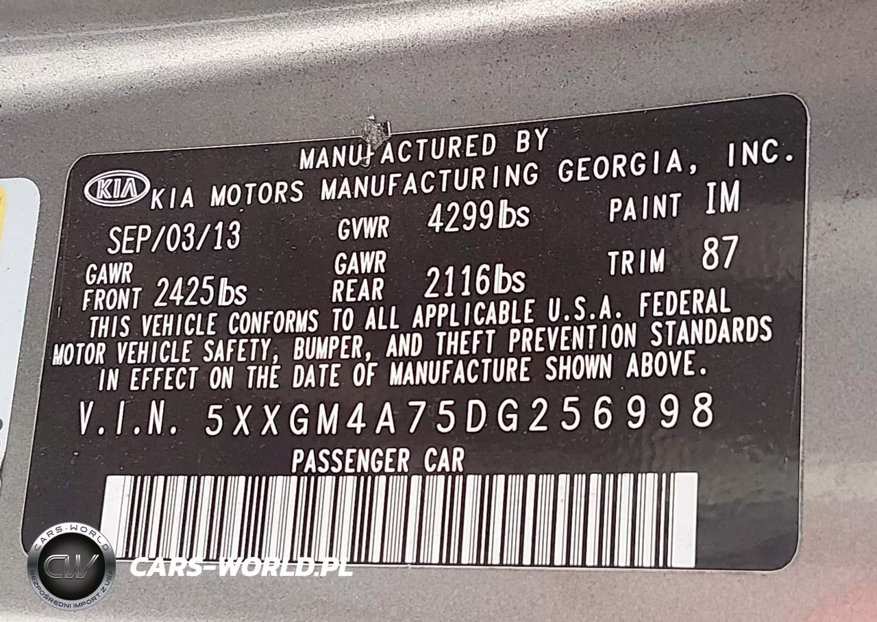 2013 Kia Optima Lx VIN:5XXGM4A75DG256998 - 9