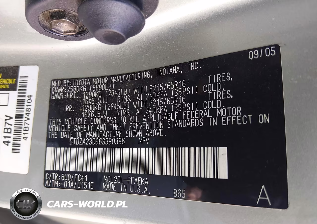 2006 Toyota Sienna Le VIN:5TDZA23C66S390386 - 9