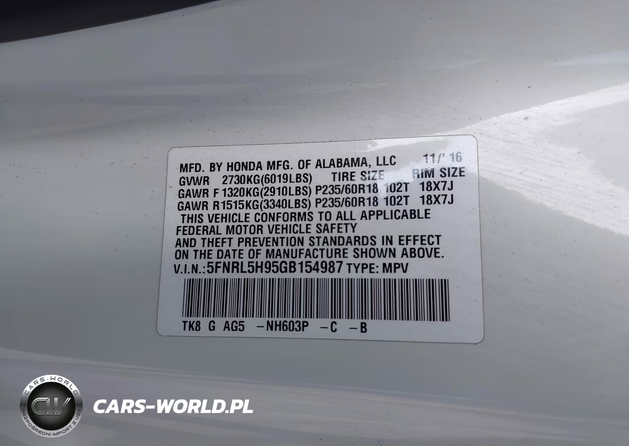 2016 Honda Odyssey Touring-Touring Elite VIN:5FNRL5H95GB154987 - 9