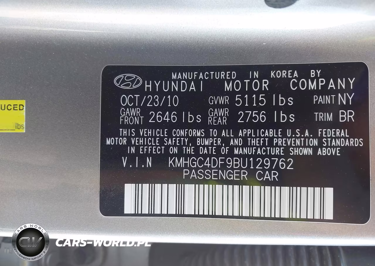 2011 Hyundai Genesis 4.6 VIN:KMHGC4DF9BU129762 - 9